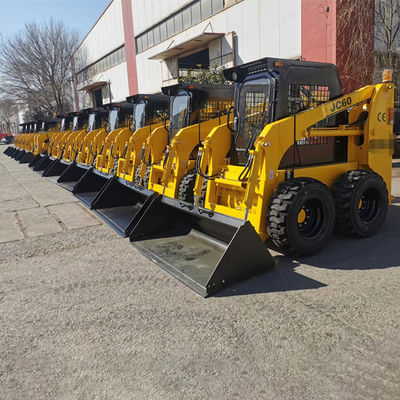 4WD Kubota Skid Loader رنگ زرد با اتصال چند منظوره