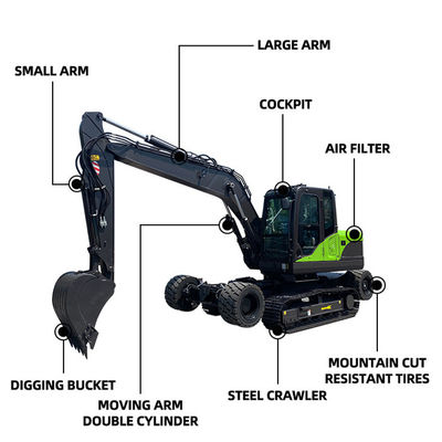 بیل مکانیکی هیدرولیک Digger Crawler WEAX12 مینی بیل مکانیکی دیزلی 9 تن