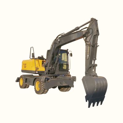 مینی بیل مکانیکی چرخدار سطلی چرخ دار 2200 دور در دقیقه با موتور کامینز
