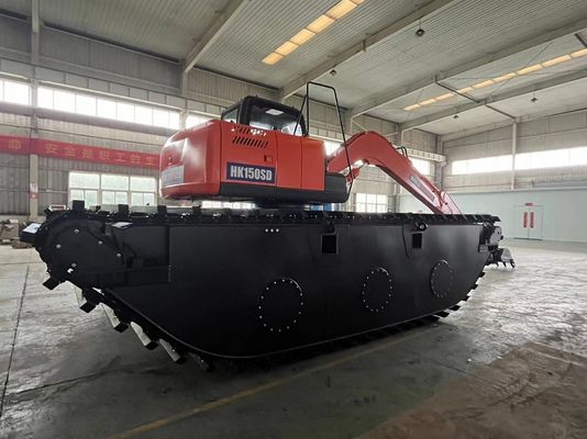 چین مارک برتر استفاده نشده حفاری آمفیبی HK150SD با 0.25 M3 ماشین تمیز کردن رودخانه